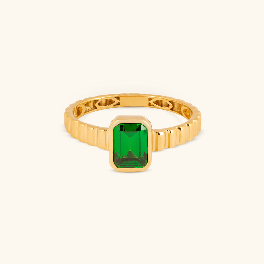 The Baguette Signet Emerald