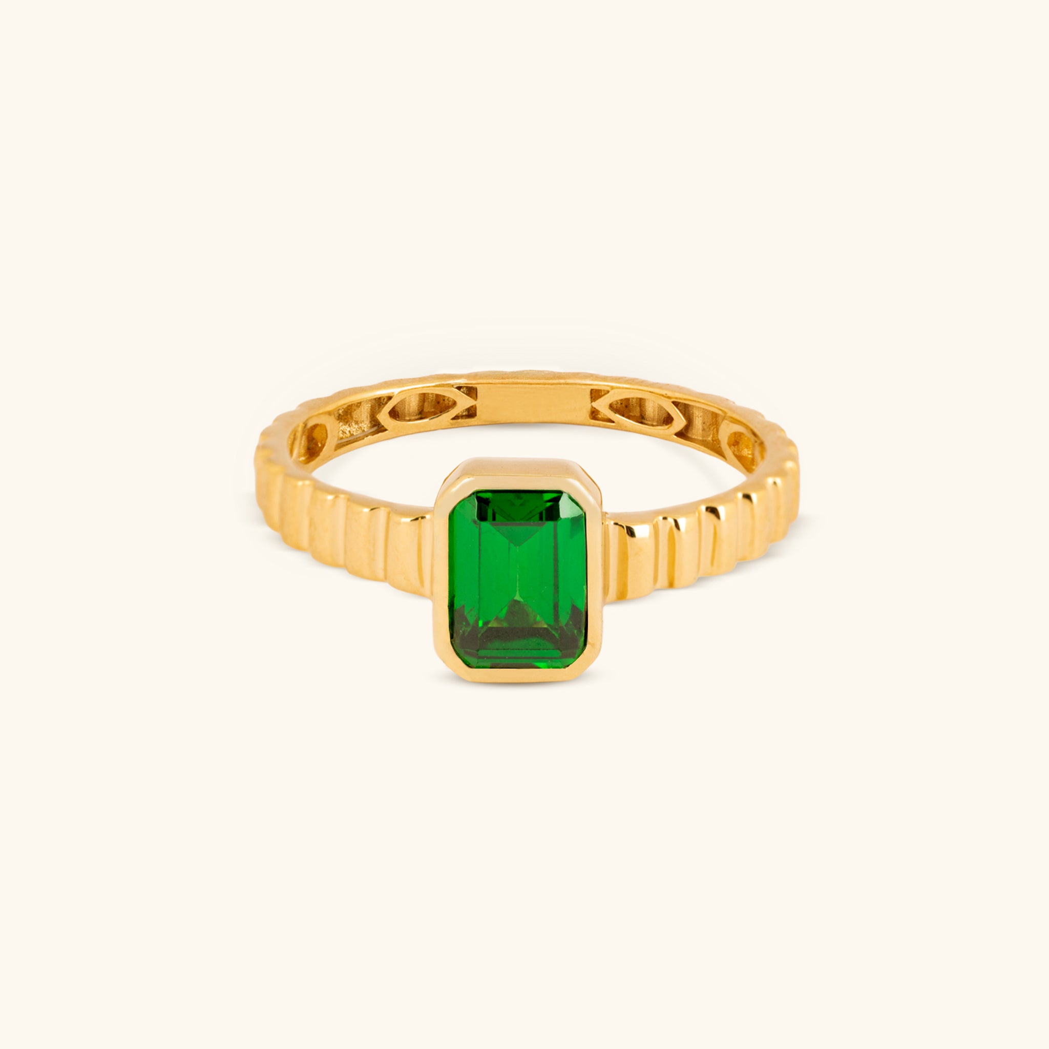 The Baguette Signet Emerald