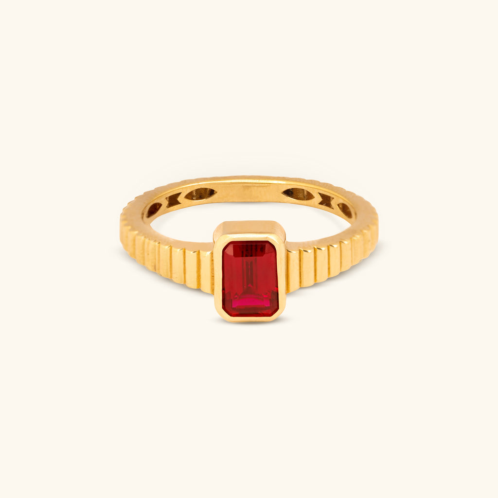 The Baguette Signet Ruby