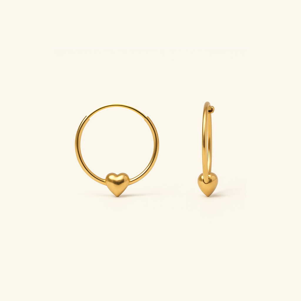 The Heart Charm Hoop