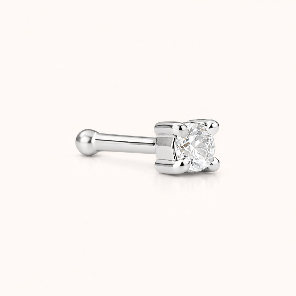 The Petit Diamond Nose Stud (18K White Gold)