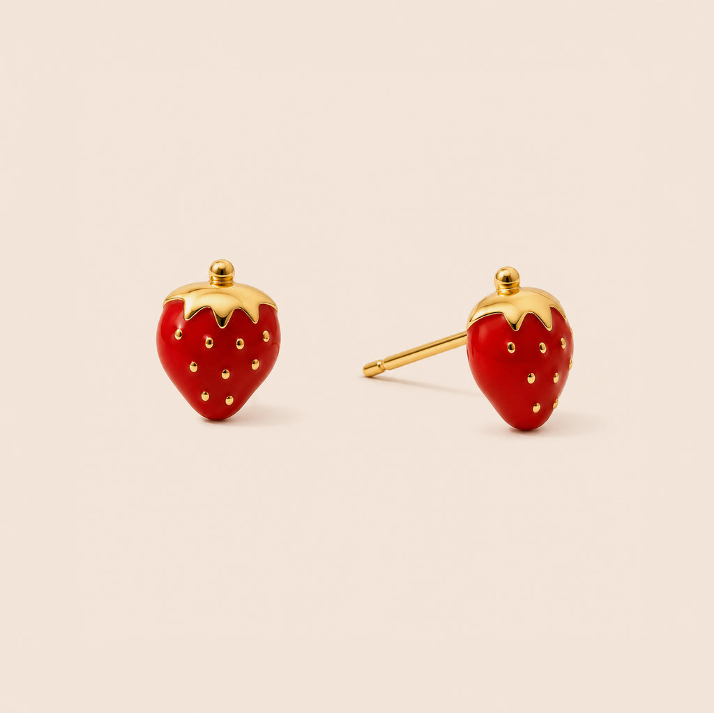 The Petit Strawberry Studs