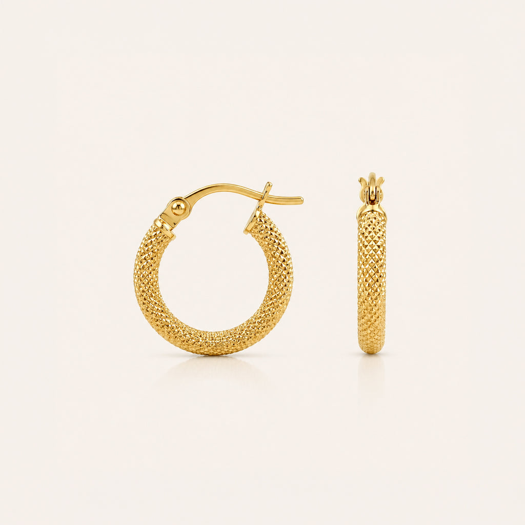 The Petit Textured Hoops