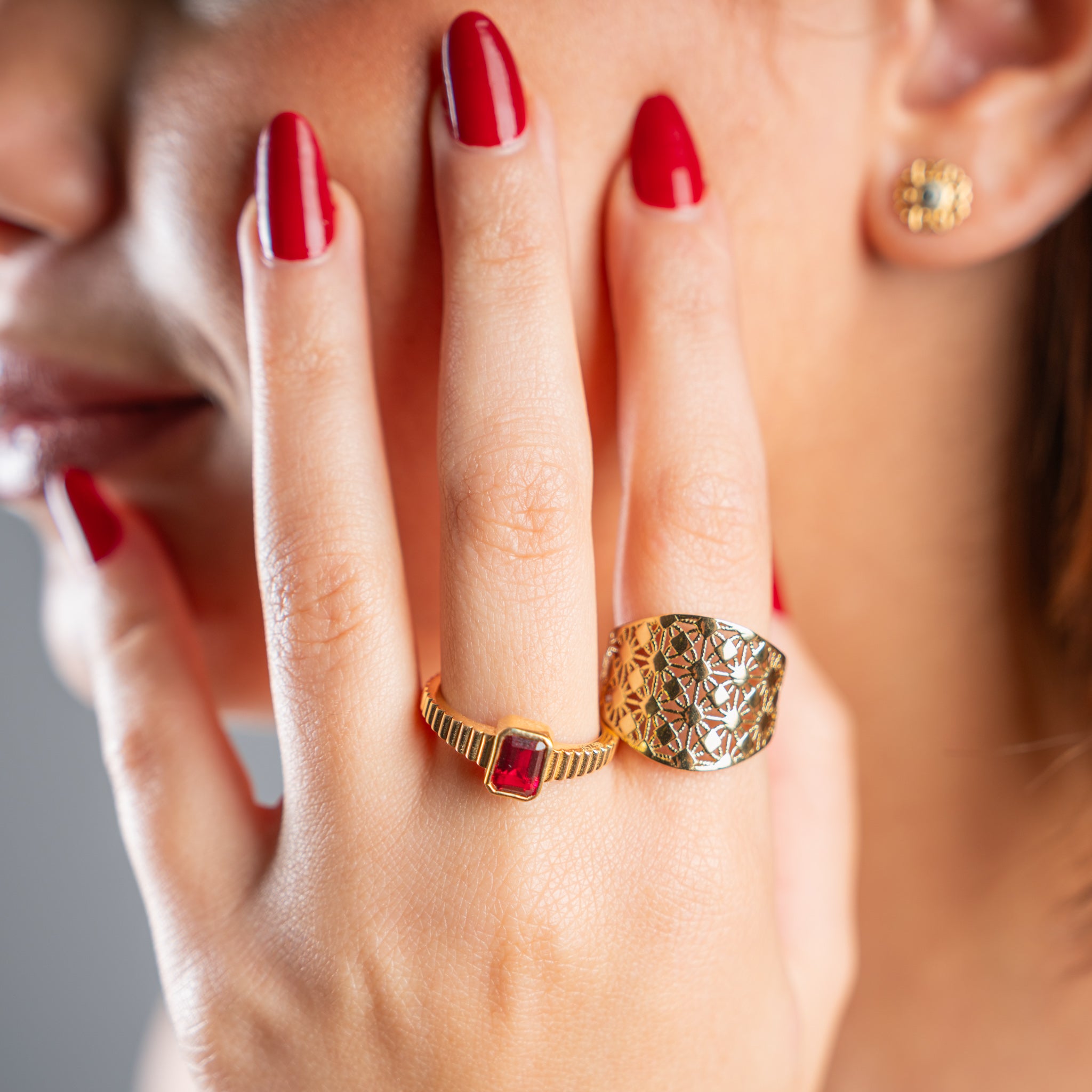 The Baguette Signet Ruby