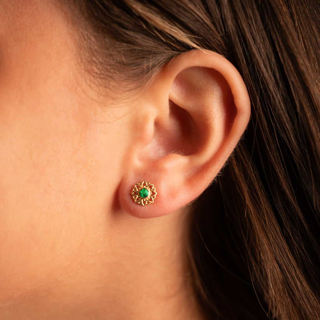 The Dahlia Emerald Earrings