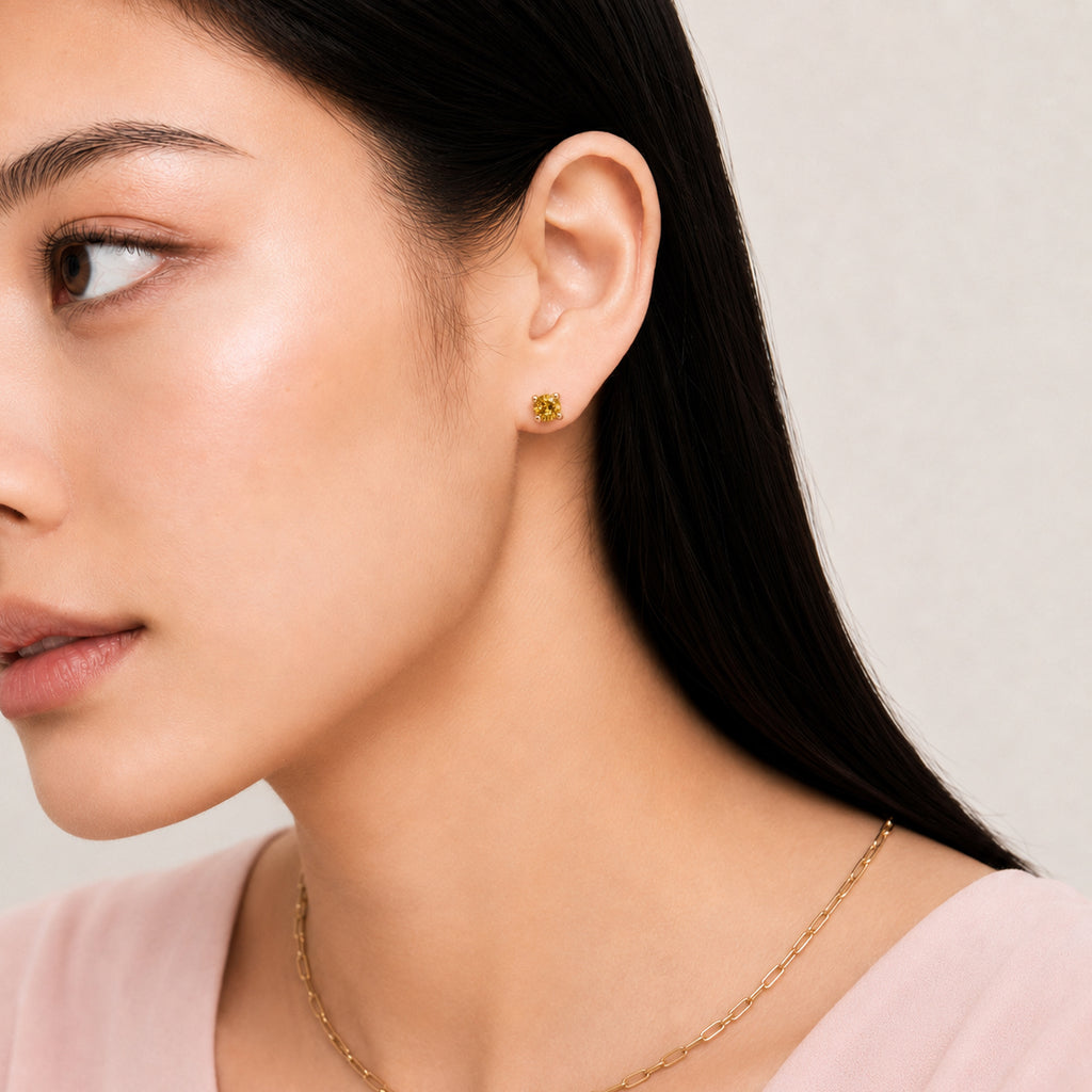 The Citrine Gemstone Studs