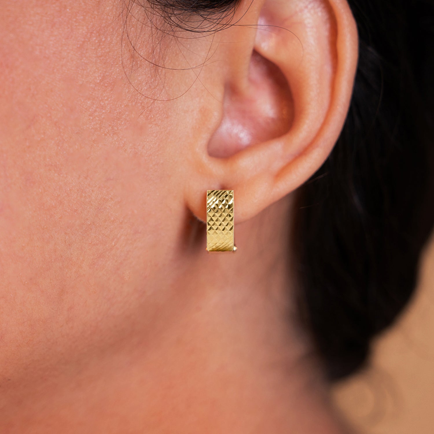 The Sparkling Rounded Square Huggie