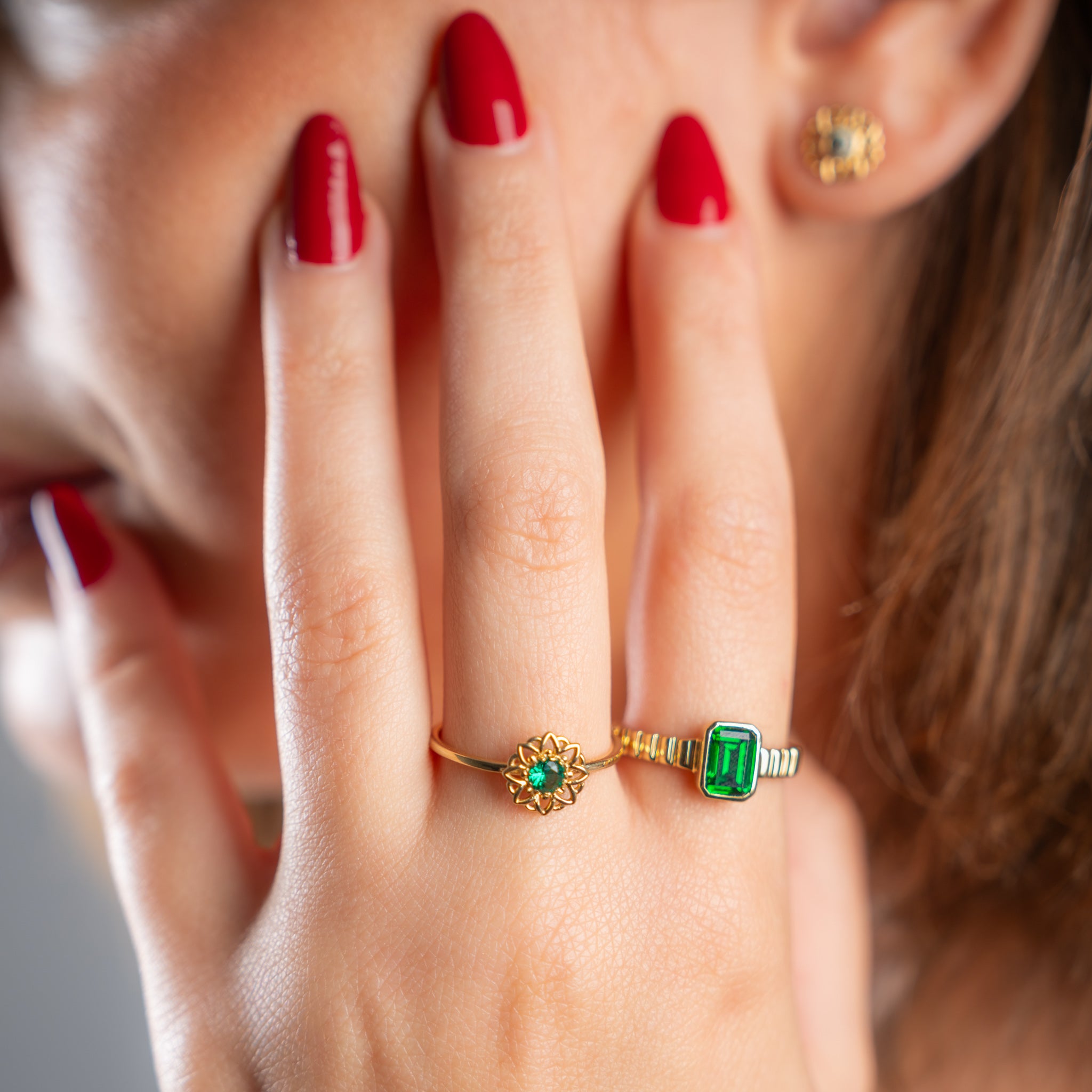 The Dahlia Emerald Ring