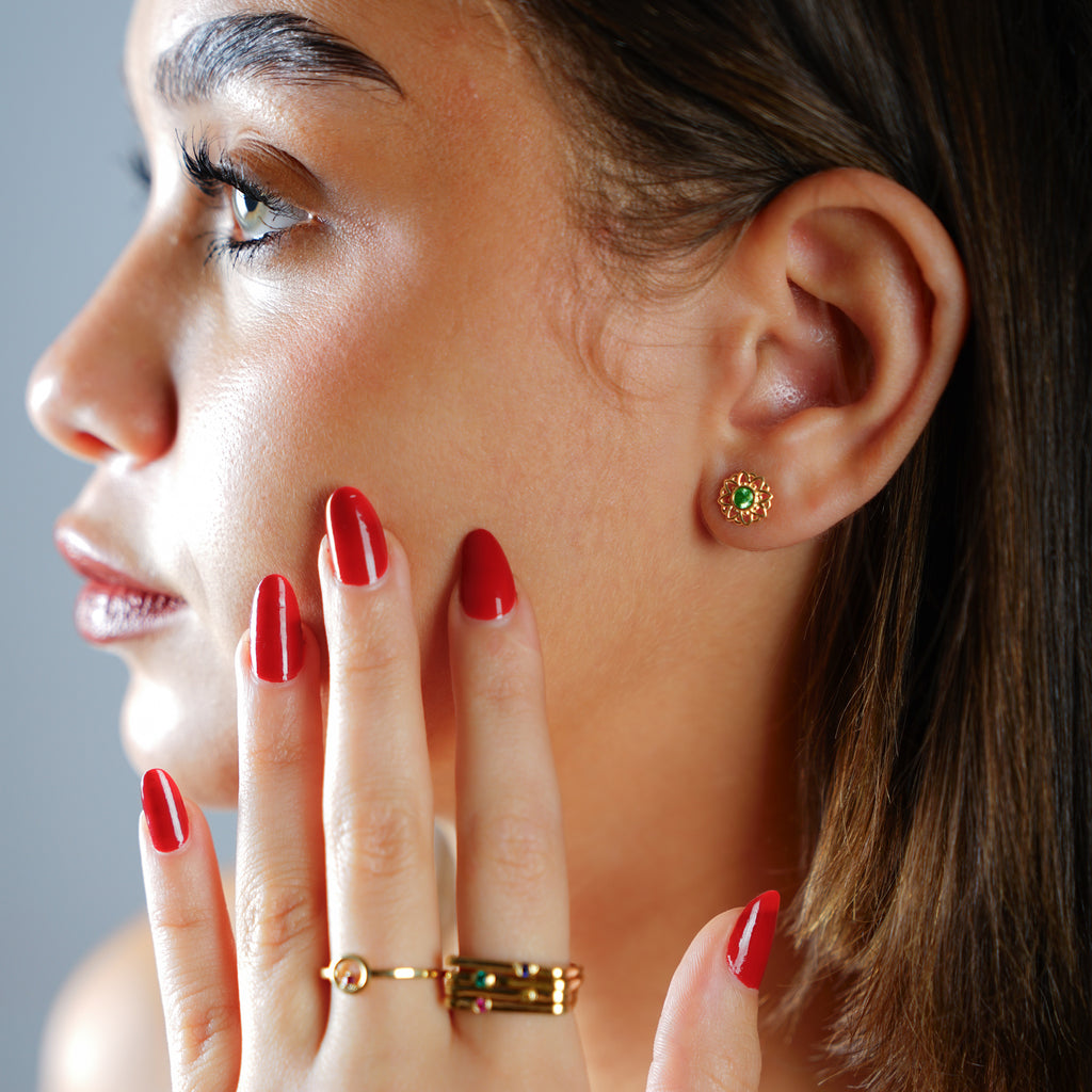 The Dahlia Emerald Earrings