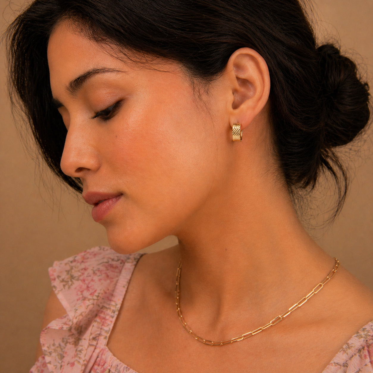 The Sparkling Rounded Square Huggie