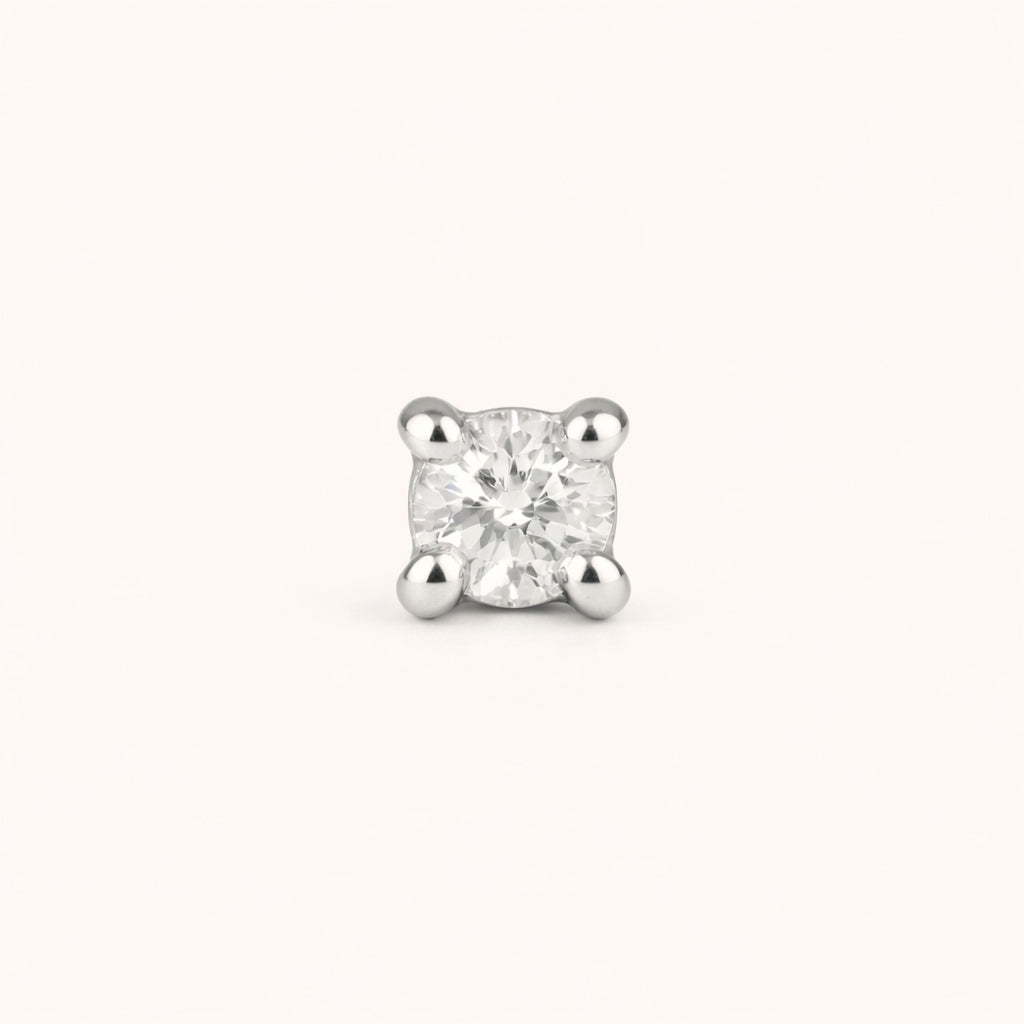 The Petit Diamond Nose Stud (18K White Gold)