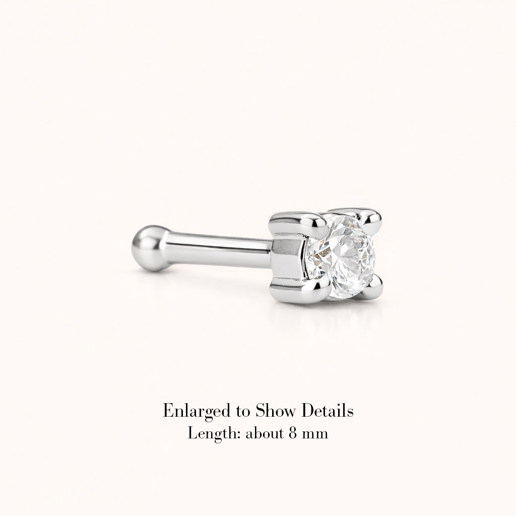 The Petit Diamond Nose Stud (18K White Gold)